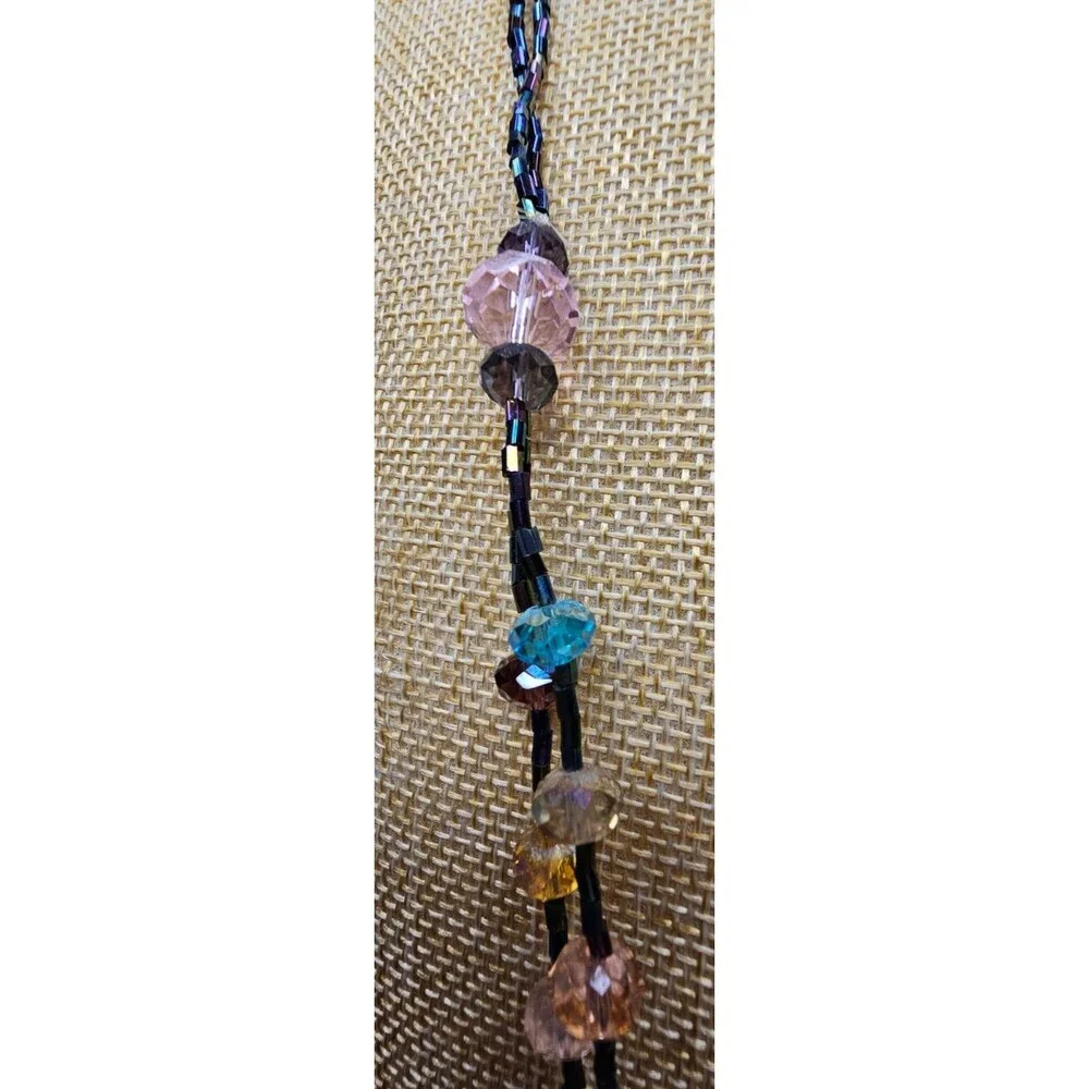 Double Strand Seed Bead and Glass Bead Necklace Pullover No Clasp 30" - Picture 4 of 6
